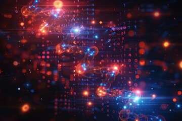 Abstract Vector Art Representing Medical Data and DNA Structure