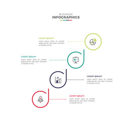 Modern colorful multipurpose business process flow steps infographic template design for presentation
