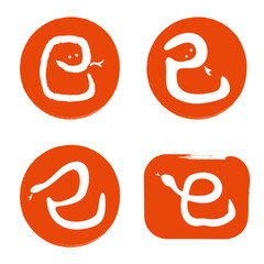 年賀状素材・巳年の文字絵セット