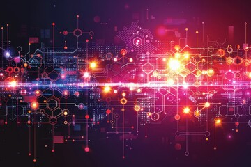 Obraz premium Abstract Medical Background Vector Art With Dynamic Patterns and Glowing Elements