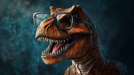 dinosaurus  wearing glasses
