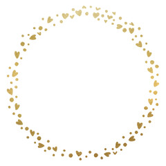 Gold Heart Round Border
