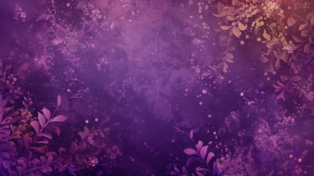 A purple background with an elegant gradient that transitions from deep violet to soft lavender, adorned with subtle sparkles and intricate floral patterns, perfect for a sophisticated and dreamy