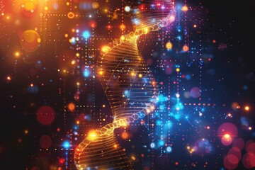 Fototapeta premium Abstract Medical Background Featuring DNA Helix in Vibrant Colors