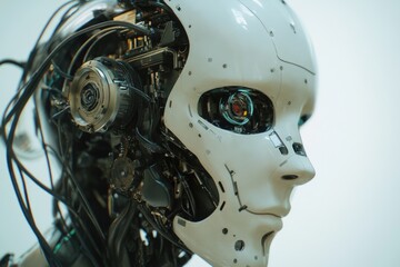 Fototapeta premium Robot Head with Wires