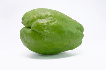 fresh chayote on a white background