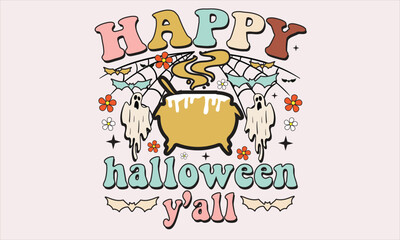 Happy Halloween Y’all T-Shirt Design