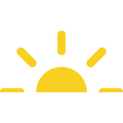 Sunshine, Sunrise or Sunset. Vector Flat Icon