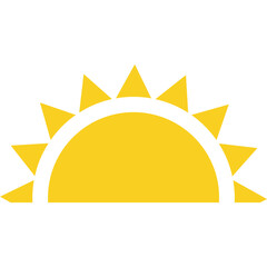 Sunshine, Sunrise or Sunset. Vector Flat Icon