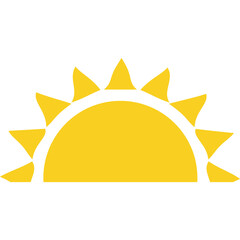 Sunshine, Sunrise or Sunset. Vector Flat Icon