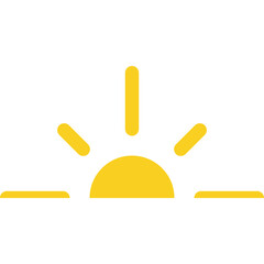 Sunshine, Sunrise or Sunset. Vector Flat Icon