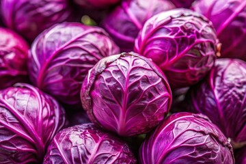 Fototapeta premium Close-up of Red Cabbage Heads.