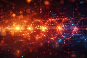 Obraz premium Abstract Vector Art Depicting Medical Technology With Dynamic Wave Patterns