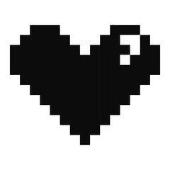 Fototapeta premium Pixel heart 8 bit y2k retro game illustration. Heart gamer health sign. Pixel graphic. Mood of 90 s aesthetics.
