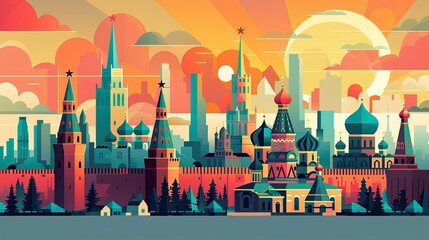  Illustration Of Russian Landmarks, Generative AI