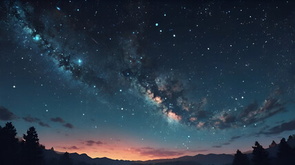 This image depicts a spectacular and romantic night sky.