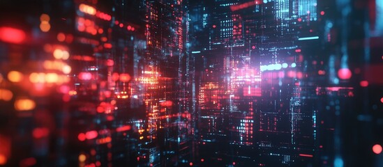 Fototapeta premium 3D Typography with Dynamic Screen Effects Depicting Technological Glitches and Interference