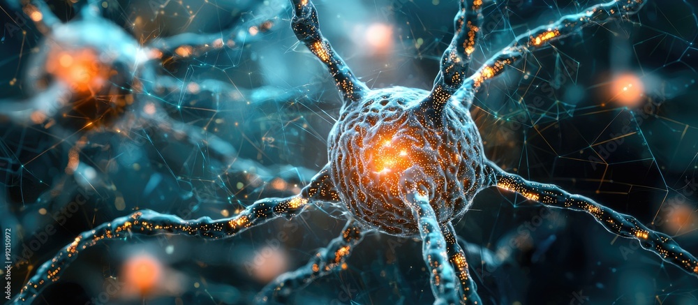 Poster advanced ai neural network analyzing big data with machine learning and deep learning technologies