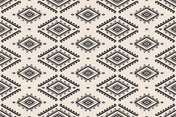 Fototapeta premium Fabric tribal pattern art. Geometric ethnic seamless pattern traditional. American, Mexican style. Design for background, wallpaper, illustration, fabric, clothing, carpet, textile, batik, embroidery.