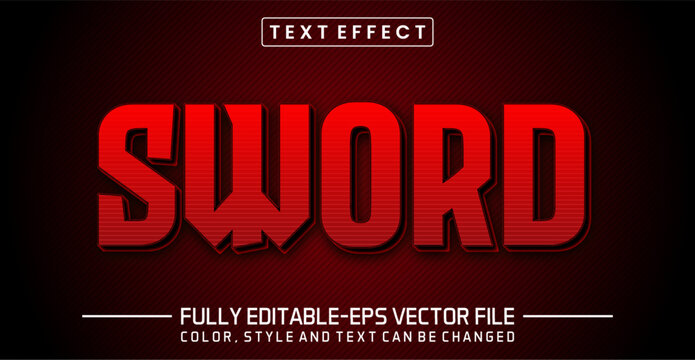 Sword red font Text effect editable
