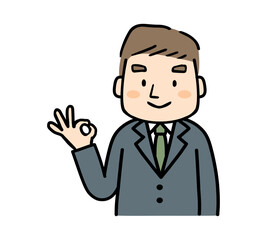 OKサインをするビジネスマン