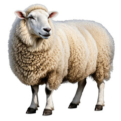 Fototapeta premium 3d realistic photo of sheep on transparent background.