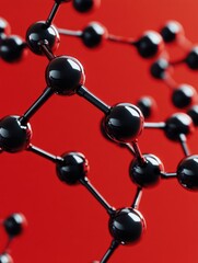 Obraz premium Close-up of black and red spheres