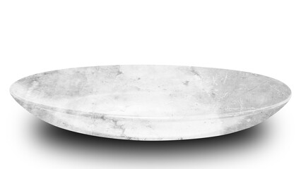 White circle marble plate isolated on white background.