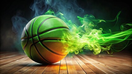 Blazing Hoops: A Fiery Basketball's Journey  AI Generated