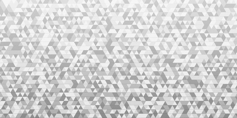 Vector geometric seamless technology gray and white diamond triangle background. Abstract digital grid light pattern white Polygon Mosaic triangle business and corporate background.