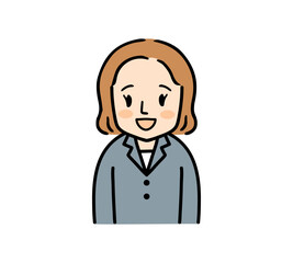 正面を向いているスーツ姿の女性