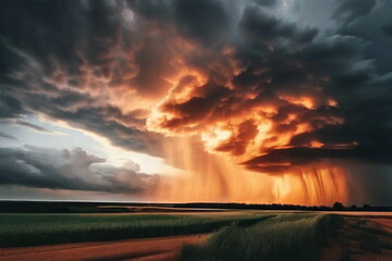 sunset over the river