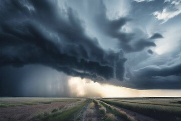 storm clouds over the road