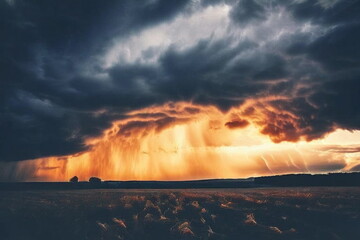 sunset in the desert