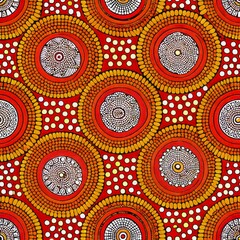 Seamless pattern of Ethiopian crosses and motifs