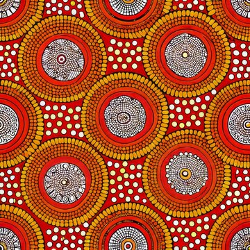 Seamless pattern of Ethiopian crosses and motifs