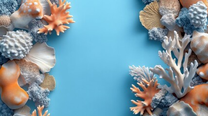 Obraz premium Photorealistic seamless pattern capturing coral reef details.