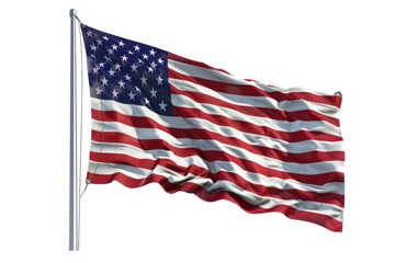 Fototapeta premium A large American flag waving in the wind