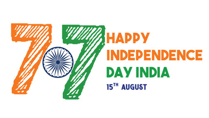 Happy independence day of India celebration on August 15 , Happy Independence Day design with and Ashoka Wheel template design