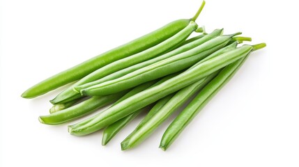 Fresh eggplant halved lengthwise, revealing its pale flesh and small seeds. The glossy purple skin contrasts sharply against a white background