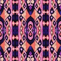 Ethnic abstract art ikat. Seamless ornamental print. Geometric ethnic pattern seamless color oriental. Design for background, curtain, carpet, wallpaper, clothing, packaging, batik.