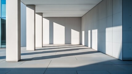 Obraz premium Geometric shadows created by modern architectural elements.