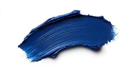 "Classic blue lipstick smear on a white background, showcasing a rich, trendy color. The smudge is vivid and bold, making it ideal for beauty and makeup product illustrations or advertising."