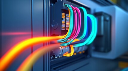 Detailed thermal image of electrical wiring inside a panel, showing temperature variations.