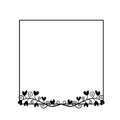 Line border with ornate decorative flowers in the corner