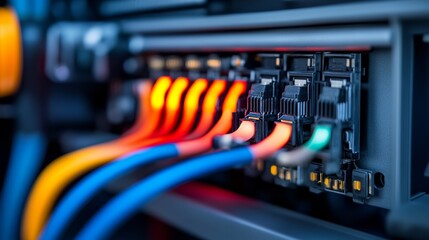 Detailed thermal image of electrical wiring inside a panel, showing temperature variations.