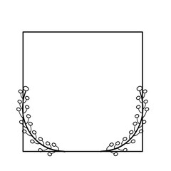 Line border with ornate decorative flowers in the corner