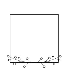 Line border with ornate decorative flowers in the corner