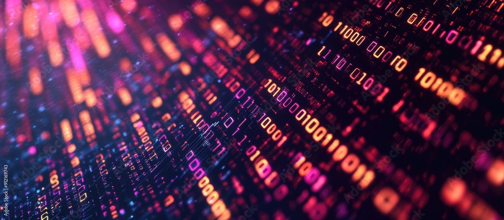 Poster abstract digital binary code background cyberspace and technological pattern 3d rendered illustratio