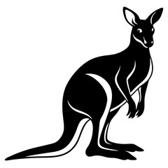kangaroo with baby  vector illustration